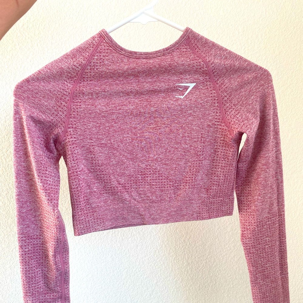 Gymshark Vital Seamless L/S Crop - Pink Marl